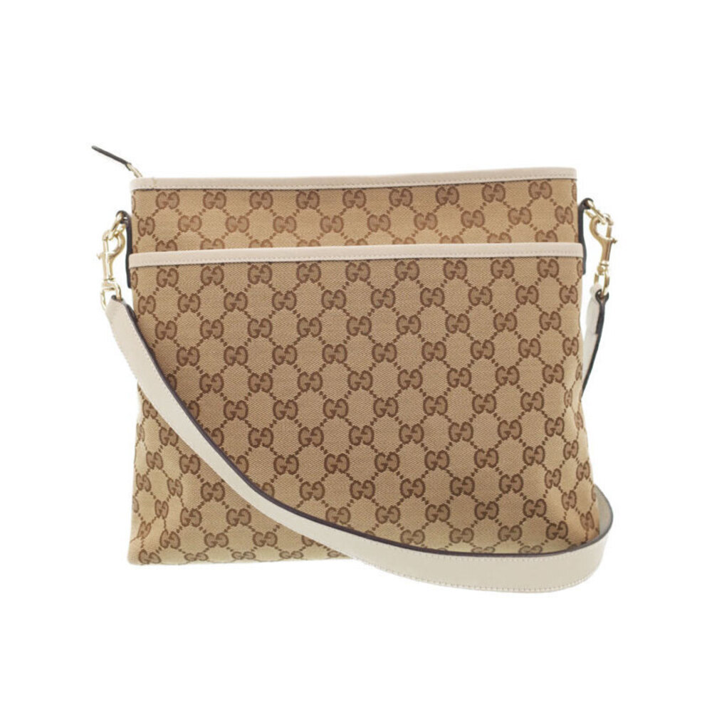 Gucci canvas crossbody GG bag ebony Brown beige